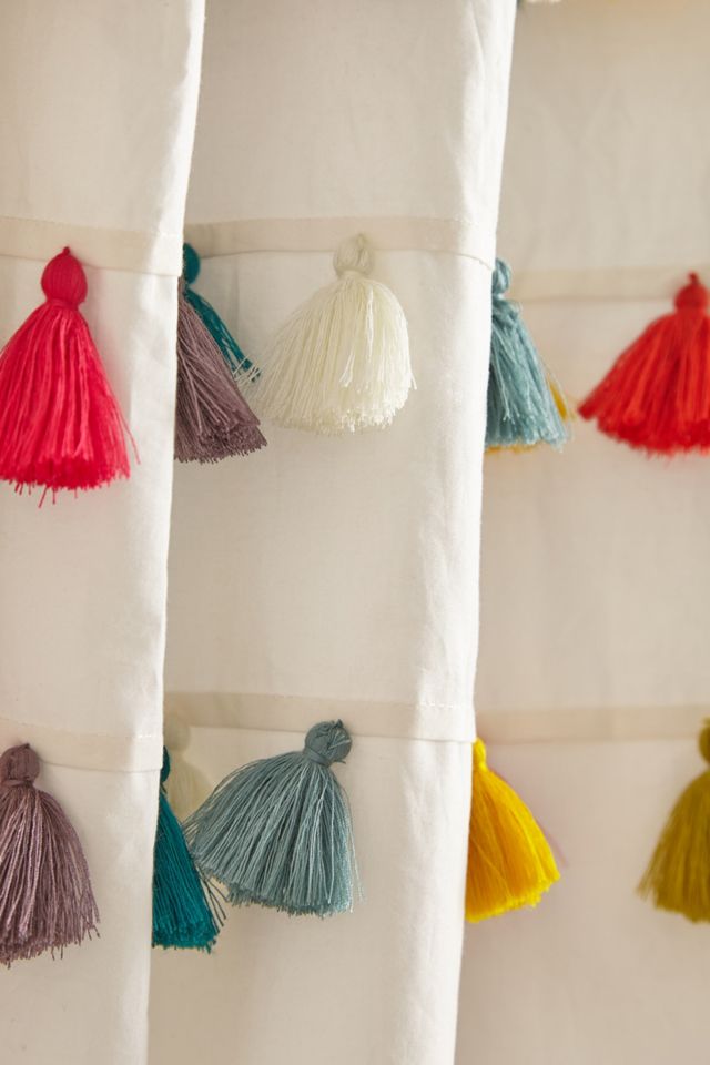 Lindi Fringe Shower Curtain #1
