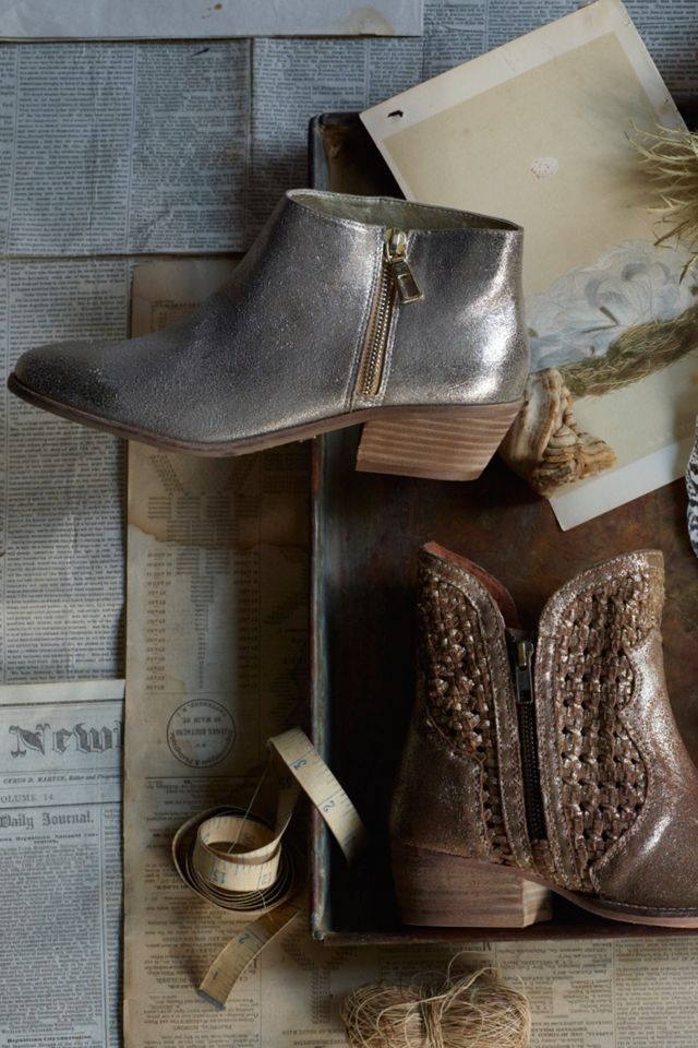 Shimmered Suede Booties #4