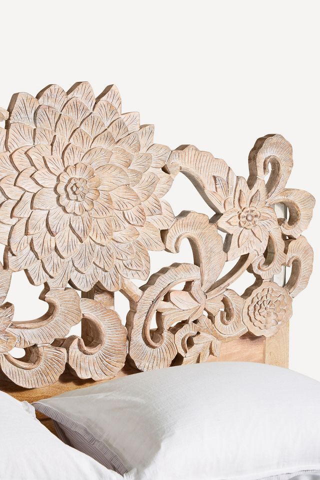 Hand-Carved Wooden Block - Lotus