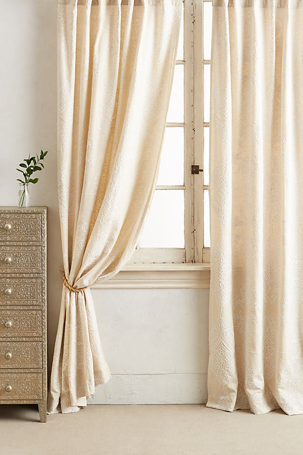 Anthropologie Embroidered Medina Curtain