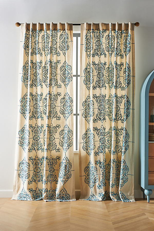 Anthropologie Embroidered Medina Curtain