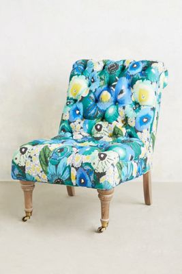 Floral Print Orianna Slipper Chair 