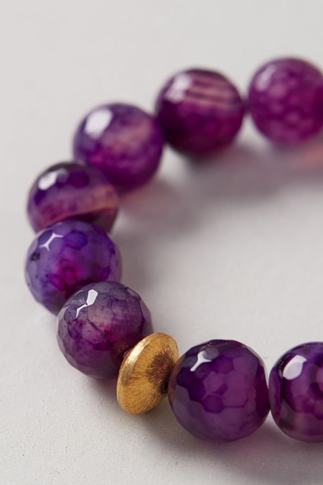 Amethyst Bead Bracelet #1