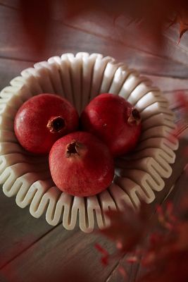 Large Ruffled Marble Bowl