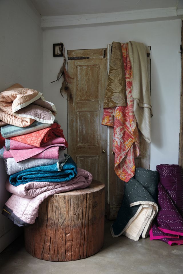 Hand-Stitched Kantha Throw #3