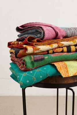 Hand-Stitched Kantha Throw