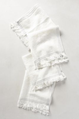 Stitched Linen Napkins, Set of 4