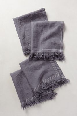 Stitched Linen Napkins, Set of 4