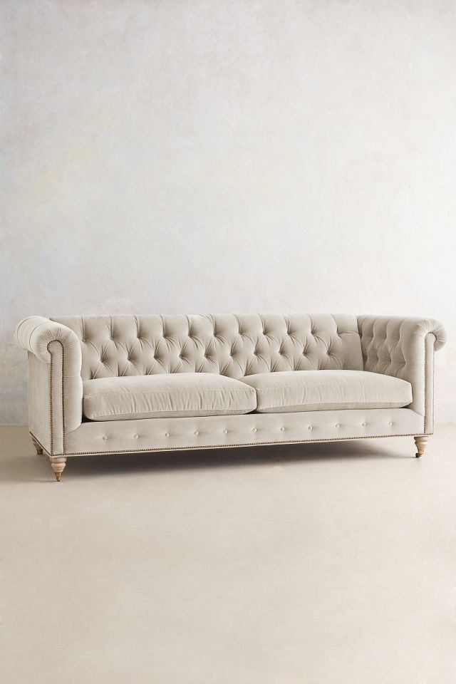 Lyre Chesterfield Two-Cushion Sofa by Anthropologie