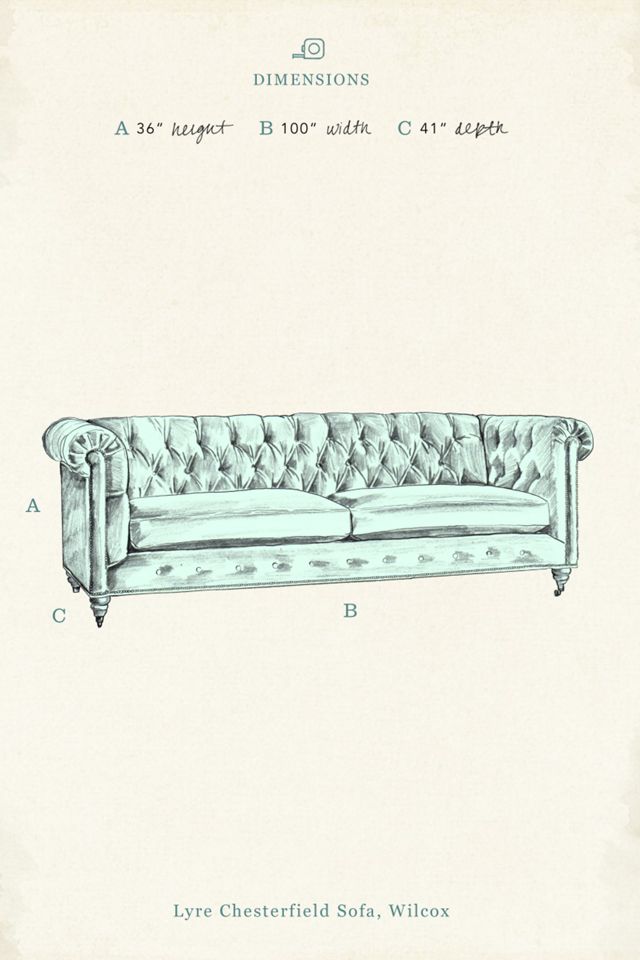 Velvet Lyre Chesterfield Sofa, Wilcox Finish #5