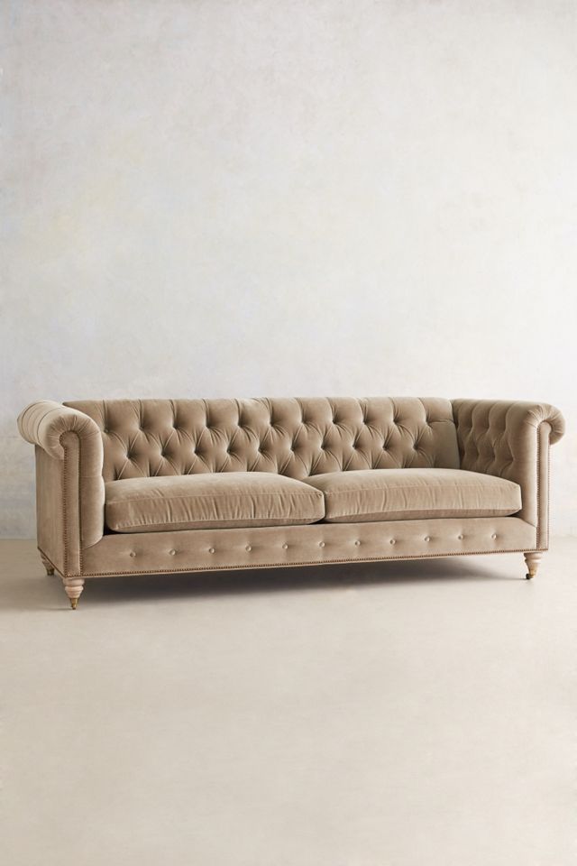 Lyre Chesterfield Two-Cushion Sofa by Anthropologie