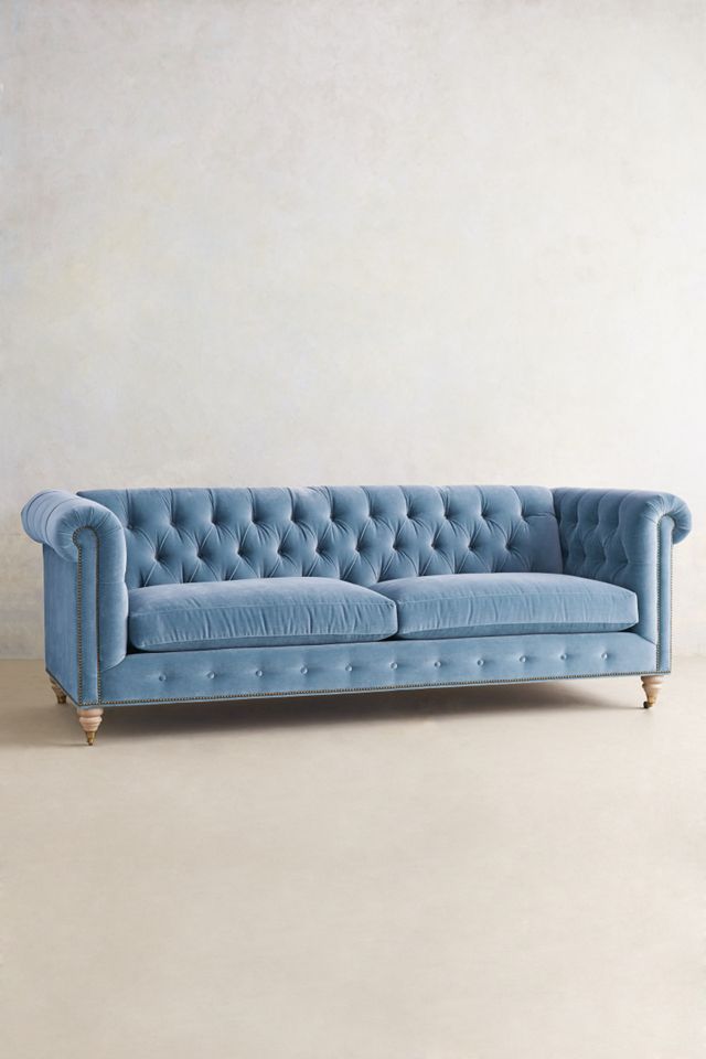 Velvet Lyre Chesterfield Sofa Wilcox Finish Anthropologie