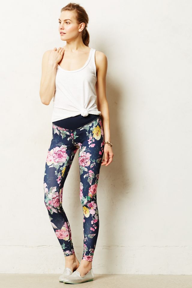 Anthropologie Pure + Good Floral Leggings Size XS