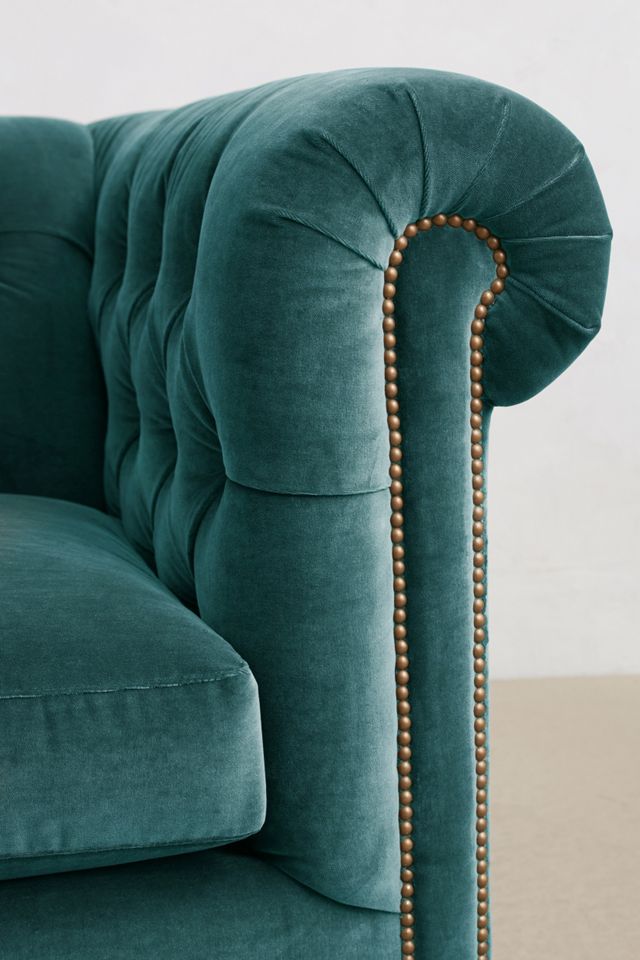 Velvet Lyre Chesterfield Grand Sofa, Wilcox | AnthroHome
