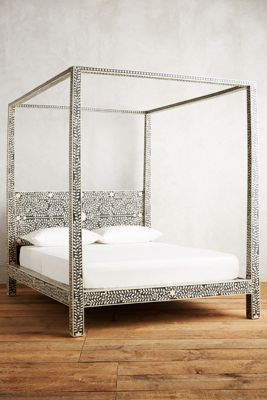 Bone Inlay Four Poster Bed