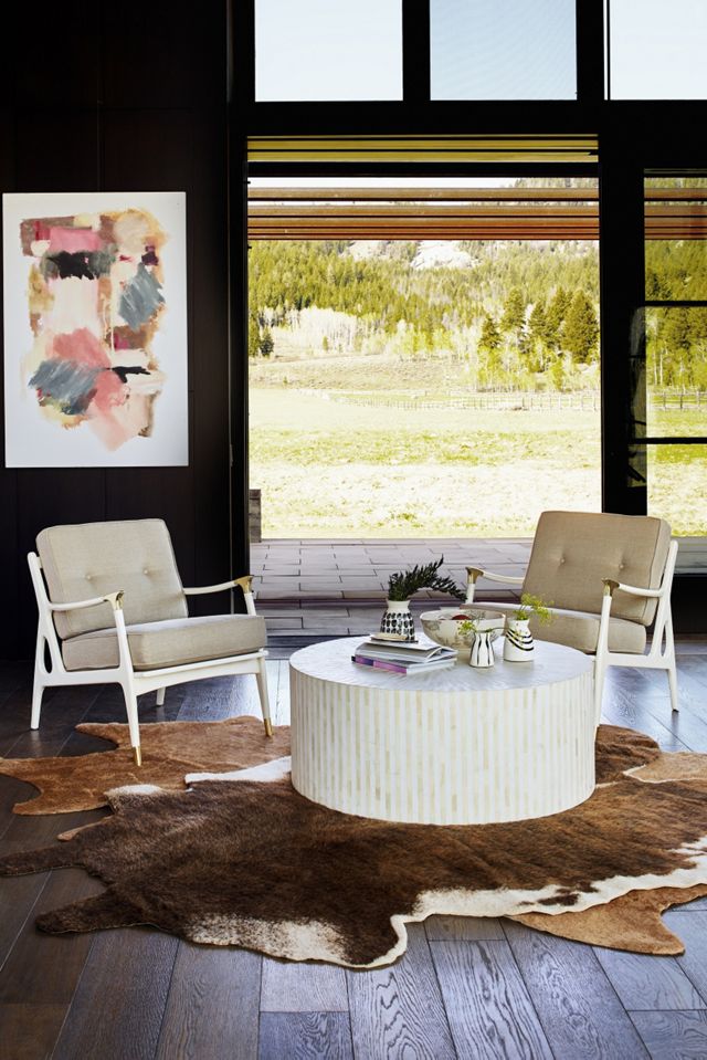 Rounded Inlay Drum Coffee Table #3