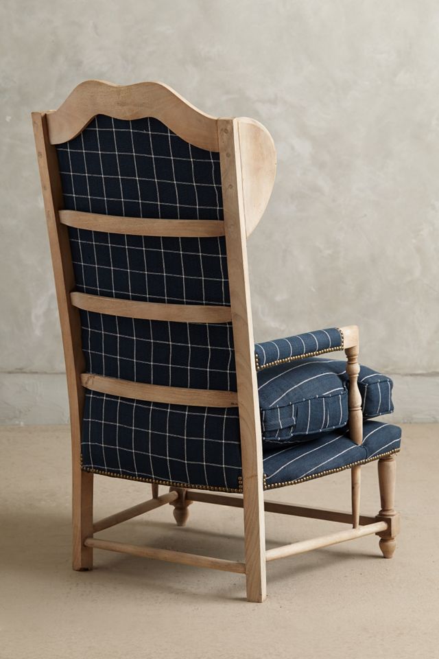 Striped Clarence Wingback Chair #1