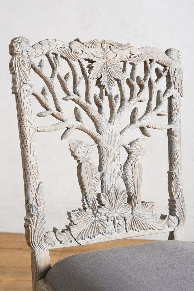 Handcarved Menagerie Woodpecker Dining Chair | AnthroHome