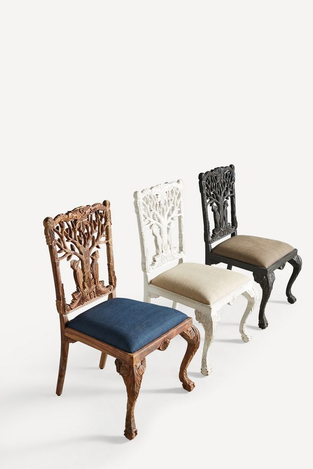 Handcarved Menagerie Woodpecker Dining Chair #5