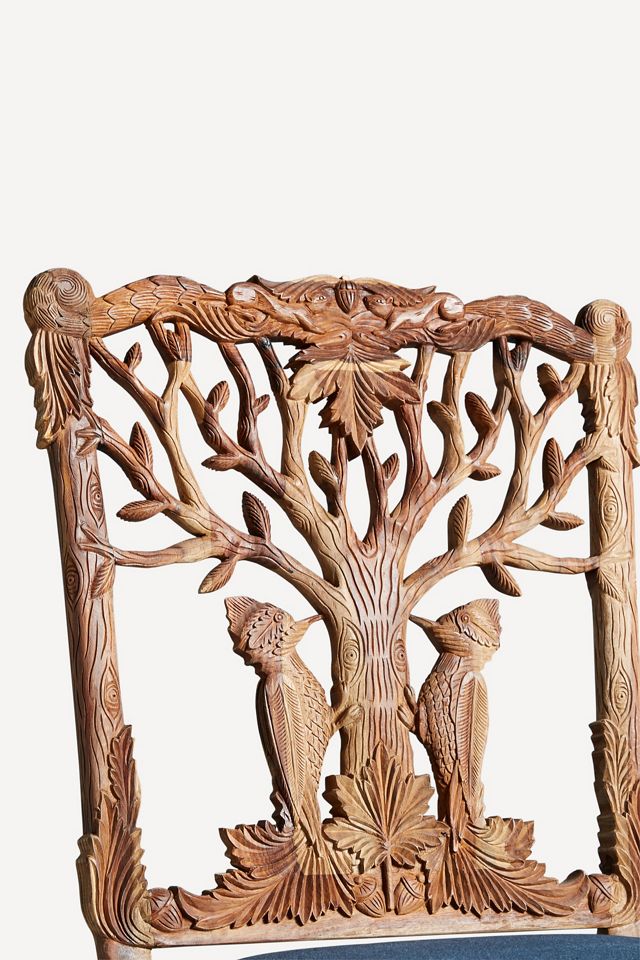 Handcarved Menagerie Woodpecker Dining Chair #6