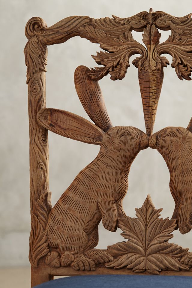 Handcarved Menagerie Rabbit Dining Chair #2