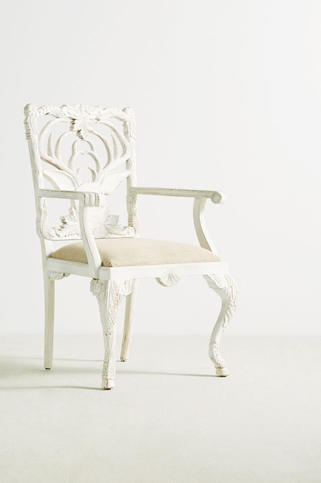 Handcarved Menagerie Deer Armchair #1