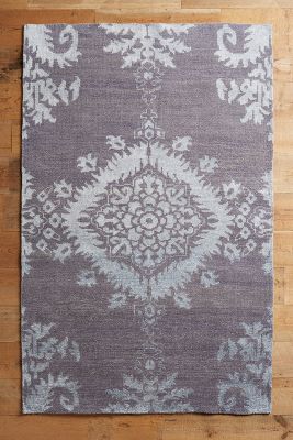 Anthropologie Stonewashed Medallion Rug By  In Grey Size 5x8