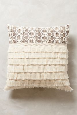 Fringed Ivory Pillow