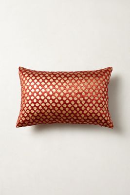 Silk-Stitched Floret Pillow