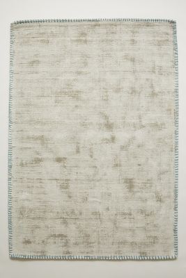 Anthropologie Whipstitch Rug By  In Silver Size 8 X 10
