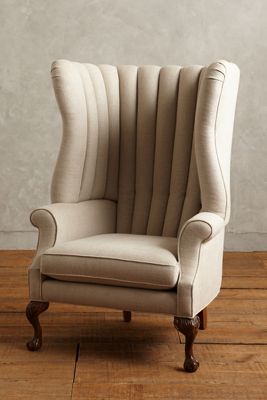 Belgian Linen English Fireside Chair
