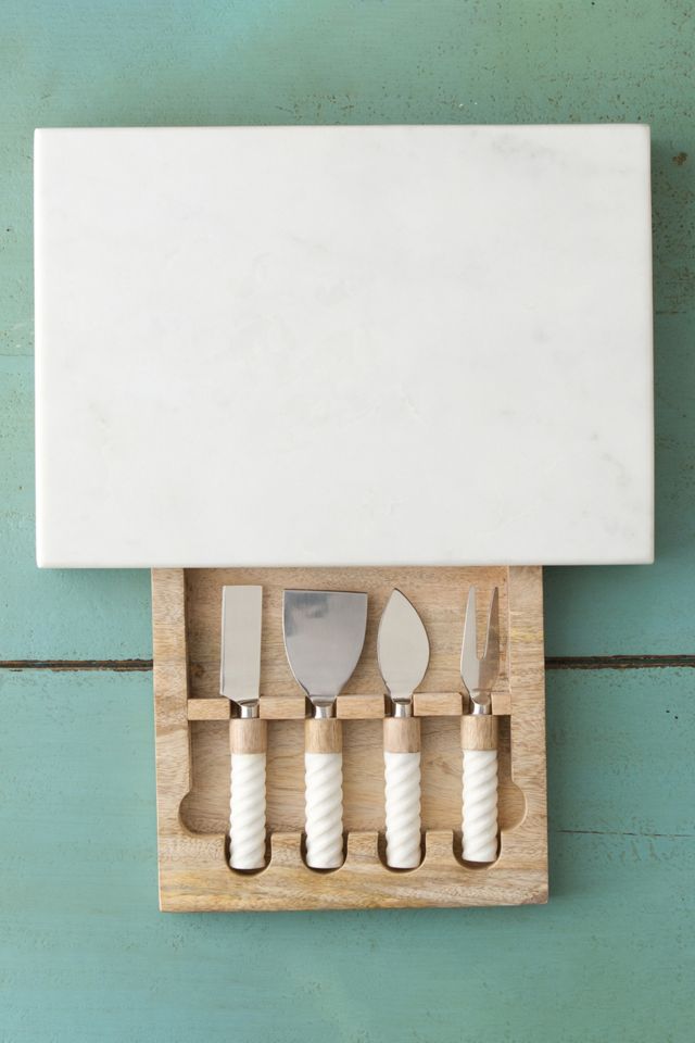 Marble + Wood Cheese Serving Set #2