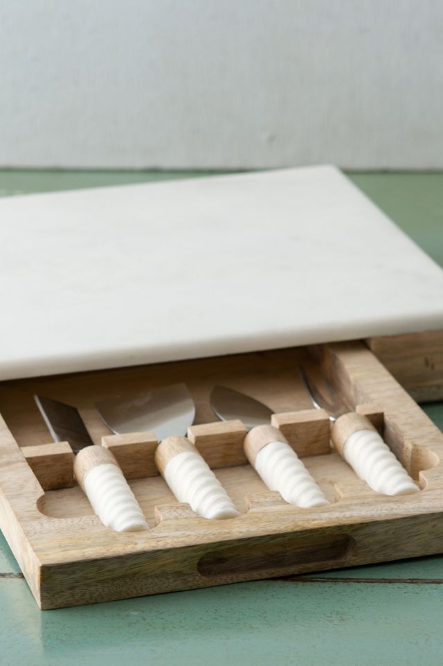 Marble + Wood Cheese Serving Set #3