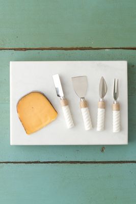 Marble + Wood Cheese Serving Set