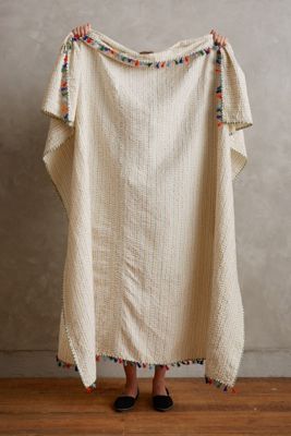 Tasseled Kantha Throw