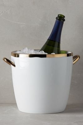 Gold-Rimmed Ice Bucket