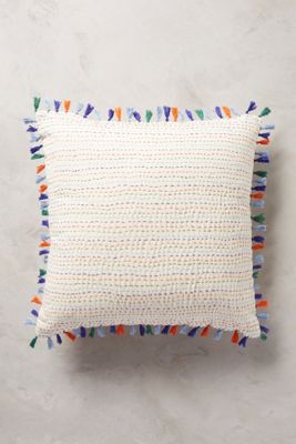 Tasseled Kantha Pillow