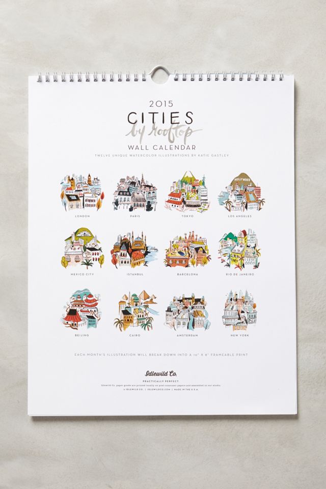 Cities By Rooftop 2015 Calendar #1