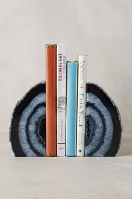 Hand-Cut Agate Bookends