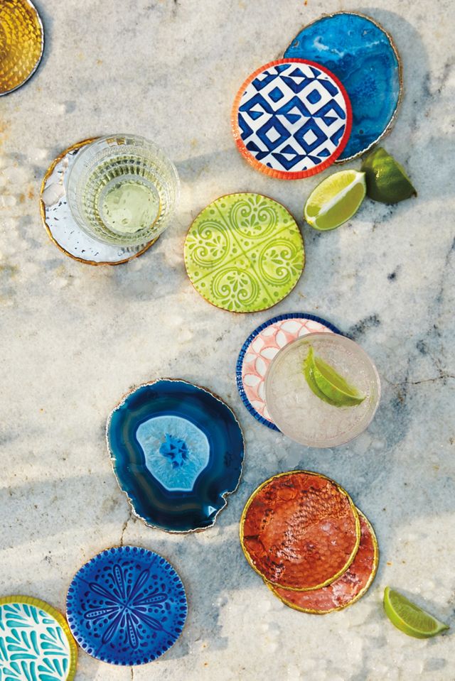 Gilded-Edge Agate Coasters #1
