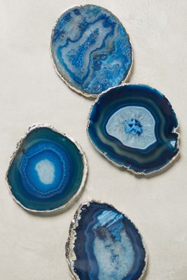 Gilded-Edge Agate Coasters
