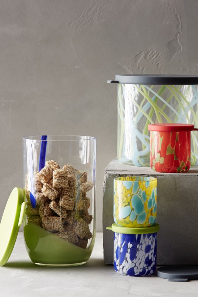 Painted Glass Food Storage Container #2