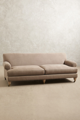 Anthropologie Linen Willoughby Sofa, Wilcox