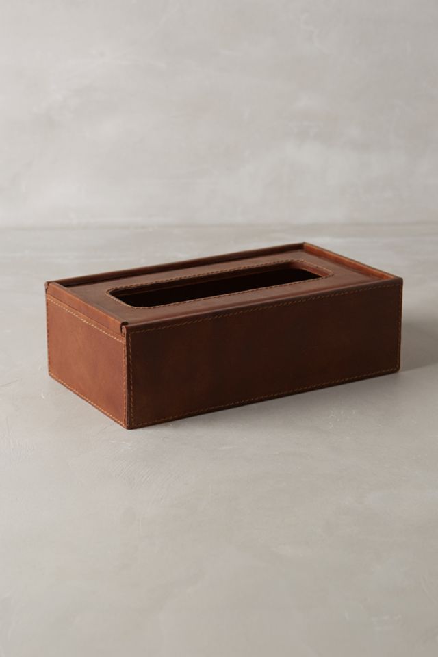 Stitched Leather Tissue Box #1
