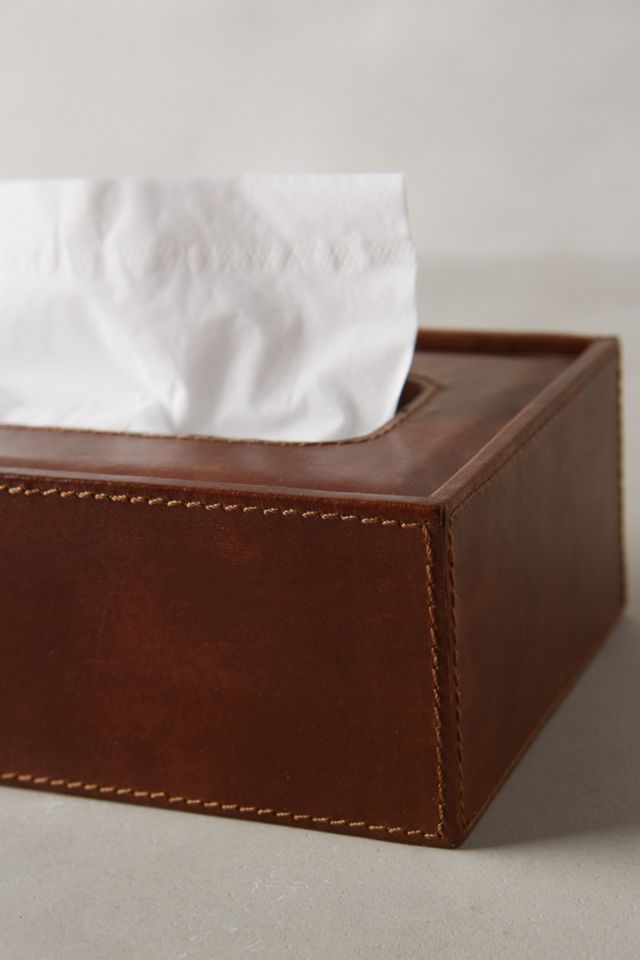 Stitched Leather Tissue Box #2