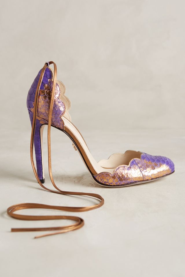 Anthropologie scalloped hot sale velvet heels