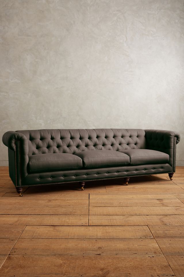 Lyre Chesterfield Two-Cushion Sofa by Anthropologie