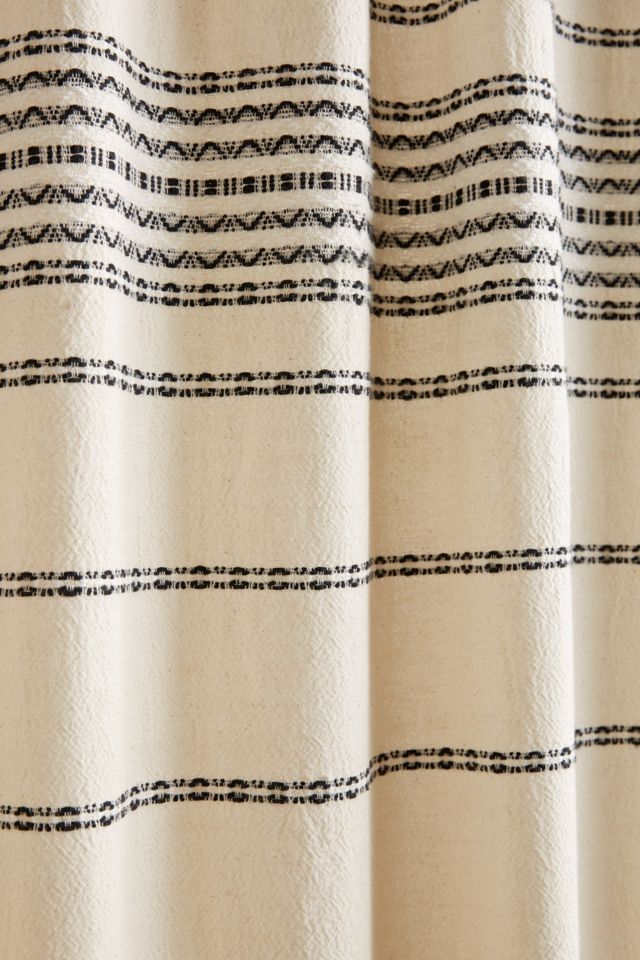 Coyuchi Scallop Striped Shower Curtain #1