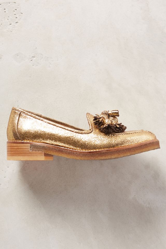 Gold tassel loafers cheap