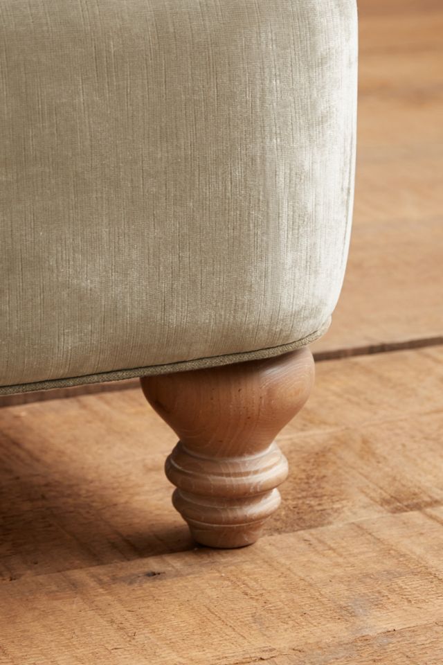 Slub Velvet Tufted Wingback Bed #4